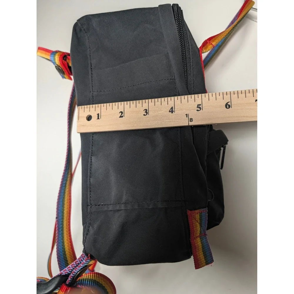 Fjallraven Unisex Backpack Kanken Rainbow Mini 23621 Vinylon F Black One Size